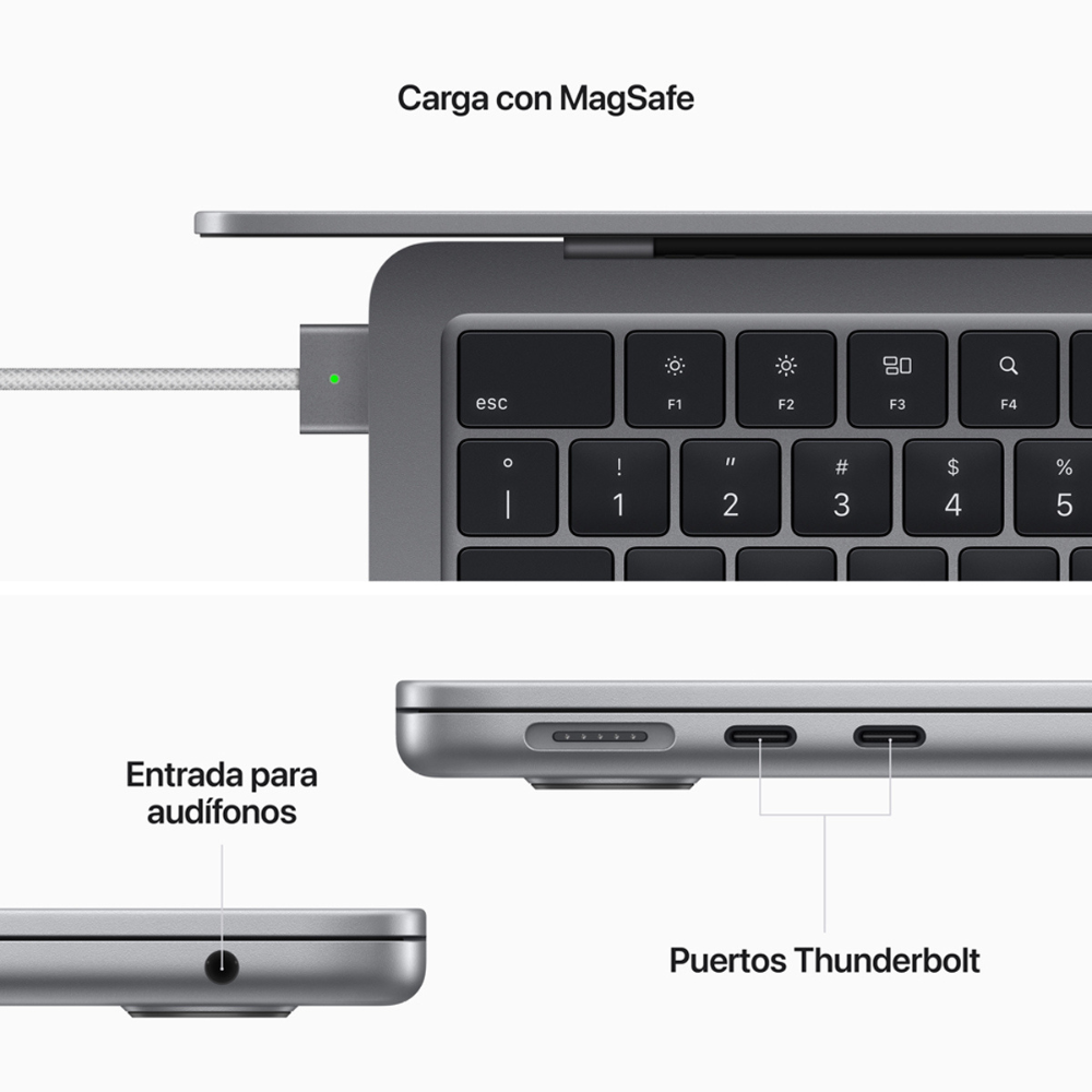 Apple MacBook Air 13.6" M2 8GB RAM 256GB SSD Gris Espacial Reacondicionado-2