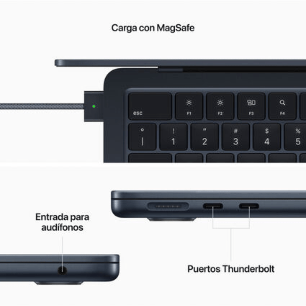 Apple MacBook Air 13.6" M2 8GB RAM 256GB SSD Medianoche Reacondicionado-2