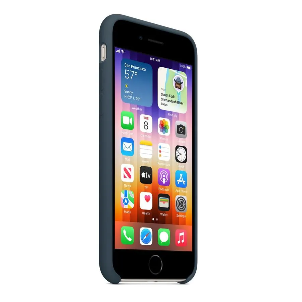 Carcasa Apple Silicona iPhone SE Color Azul Abismo Openbox-1