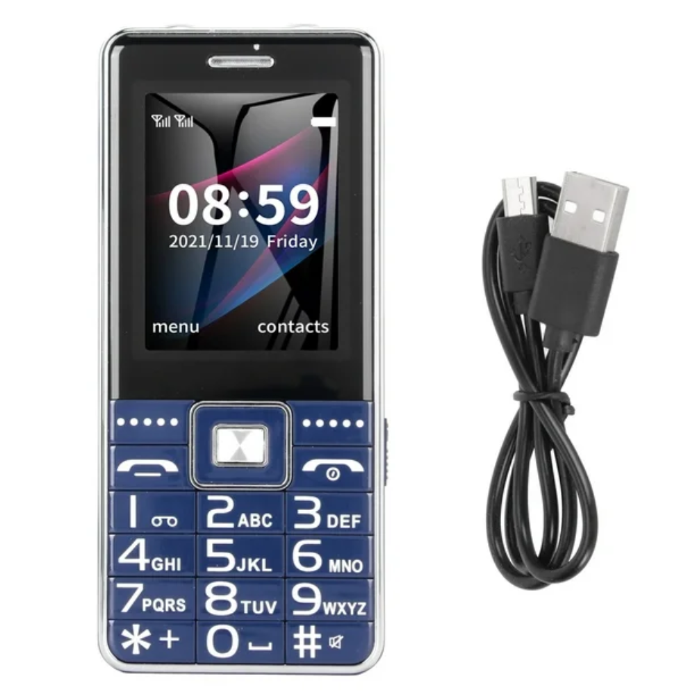 TELÉFONO MÓVIL CON SOLAPA DE DOBLE TARJETA 2G GSM - AZUL OPENBOX-0