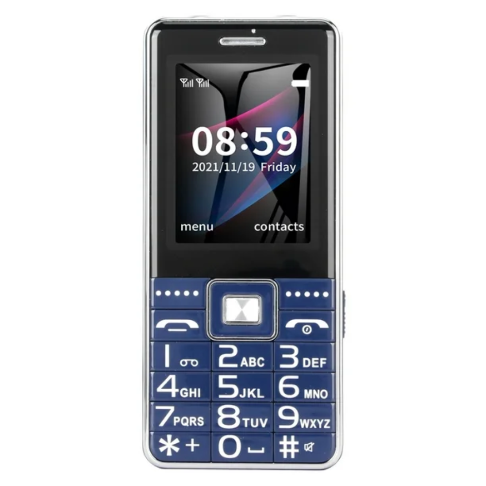 TELÉFONO MÓVIL CON SOLAPA DE DOBLE TARJETA 2G GSM - AZUL OPENBOX-1