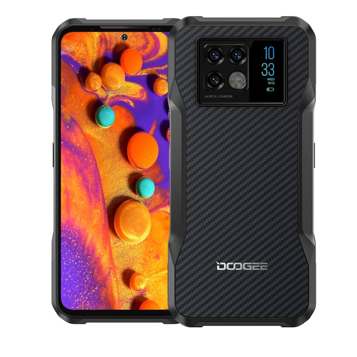 Doogee v20 celular5g 6.43” amoled 8gb + 256gb 64mp-gris openbox-1