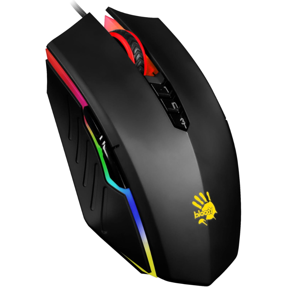 MOUSE GAMER BLOODY A70 6200 CPI LIGHT STRIKE DRAG-CLICKS NEGRO OPENBOX-1