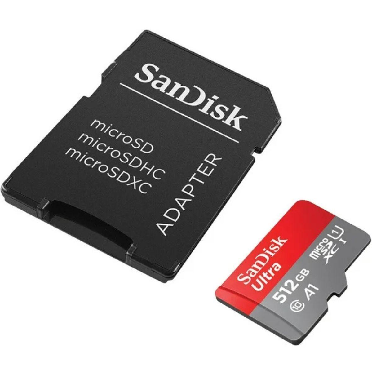 Memoria Micro SD 512GB SanDisk SDC10 con Adaptador Open Box Garantía Reuse Chile-2