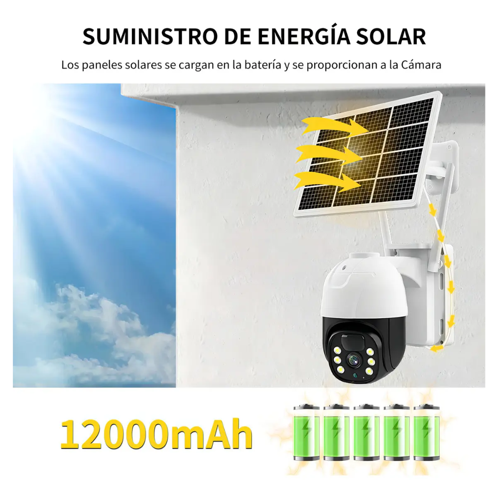 CÁMARA DE SOLAR WIFI CÁMARA DE SEGURIDAD 1080P ADMITE CONEXIÓN DE PUNTO ACCESO WIFIAPP INTEMPERIE IP-2