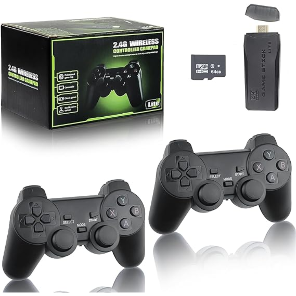 CONSOLA DE VIDEOJUEGOS RETRO 64G HD 10000 JUEGOS-NEGRO OPENBOX-0