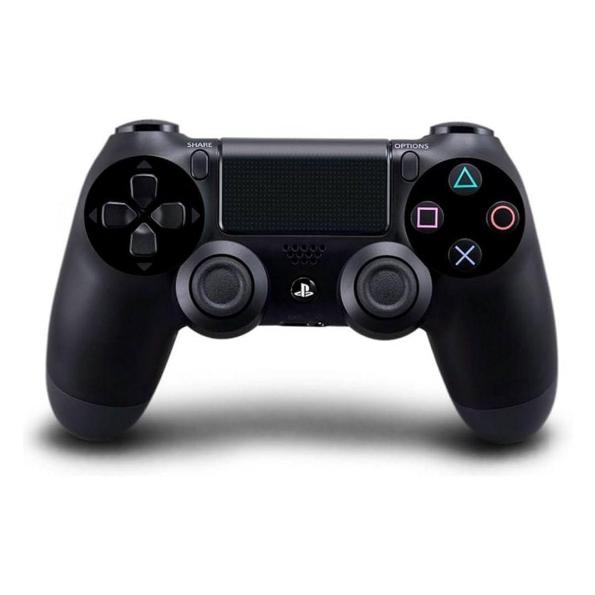 Control Sony DualShock PS4 Jet Black Negro Clásico Reacondicionado Garantía Reuse Chile-0