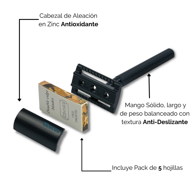 Maquina De Afeitar Barba Safety Razor Afeitadora Mycocos® -3