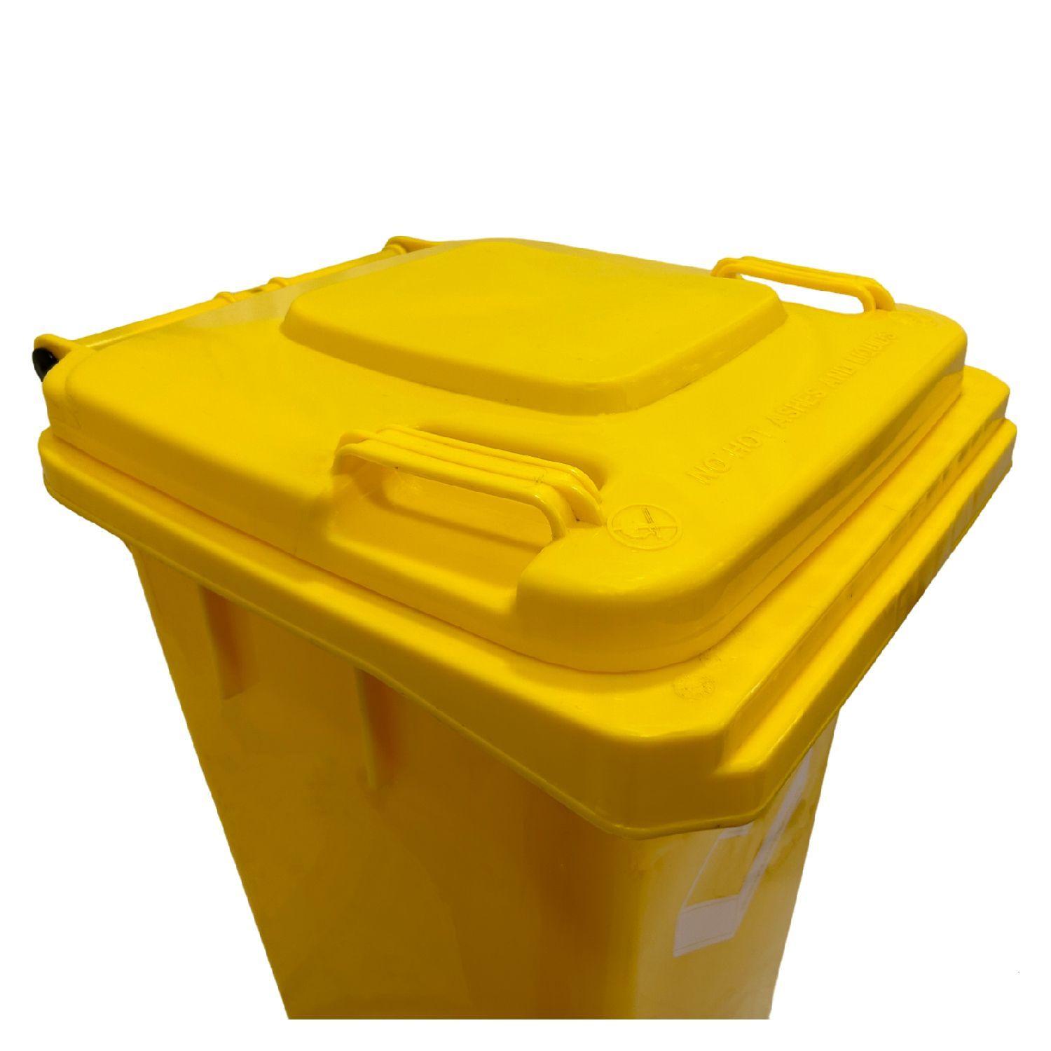 Contenedor Basurero 120 Lts Amarillo con Tapa/rueda-6