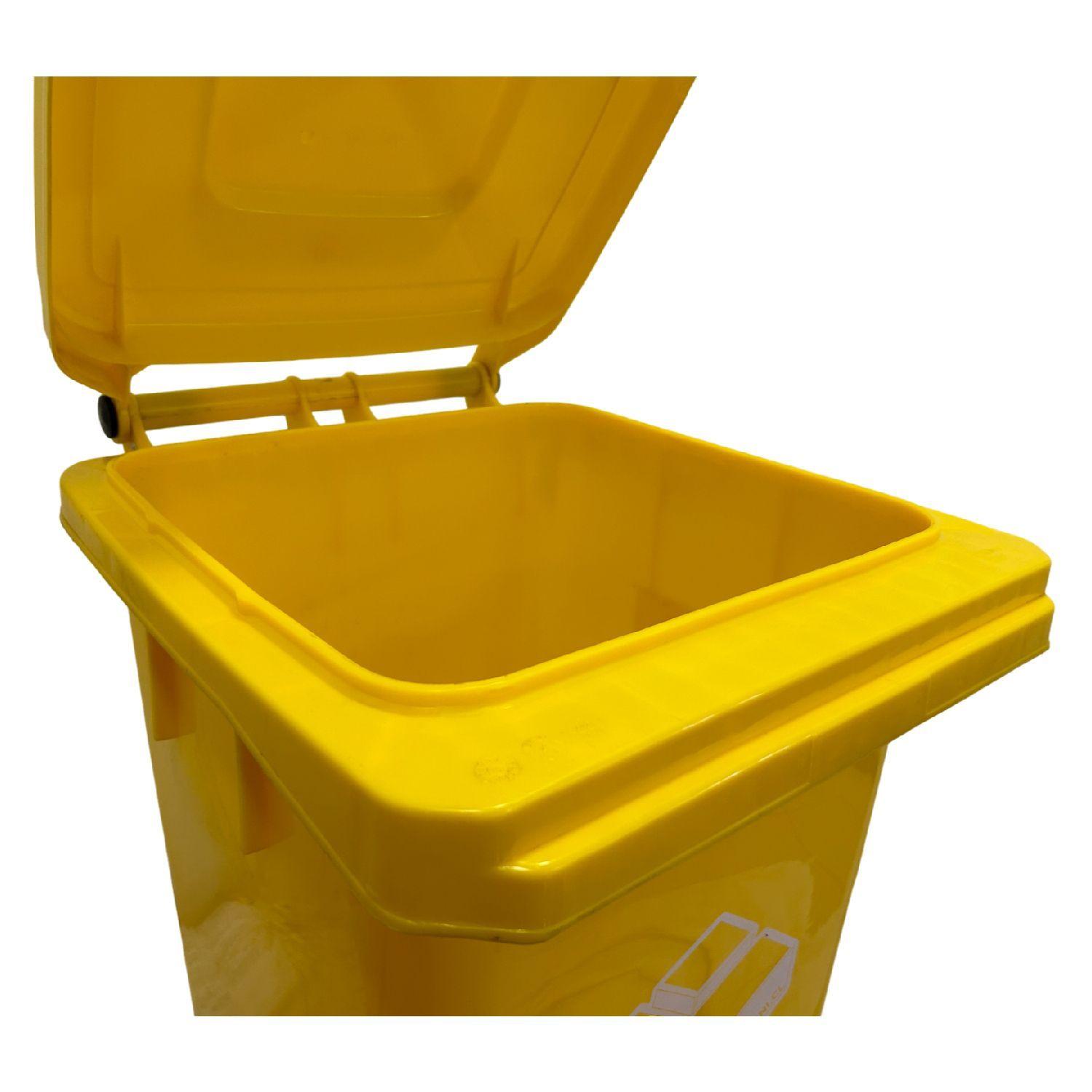 Contenedor Basurero 120 Lts Amarillo con Tapa/rueda-7