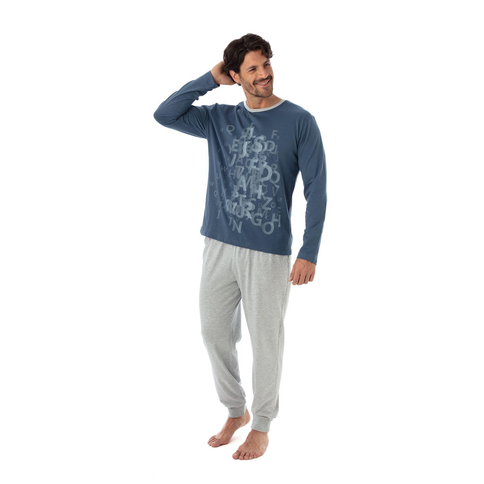 BECKIL COD 3041 PIJAMA ALGODON ESTAMPADO POLERA LETRAS, MANGA LARGA-2
