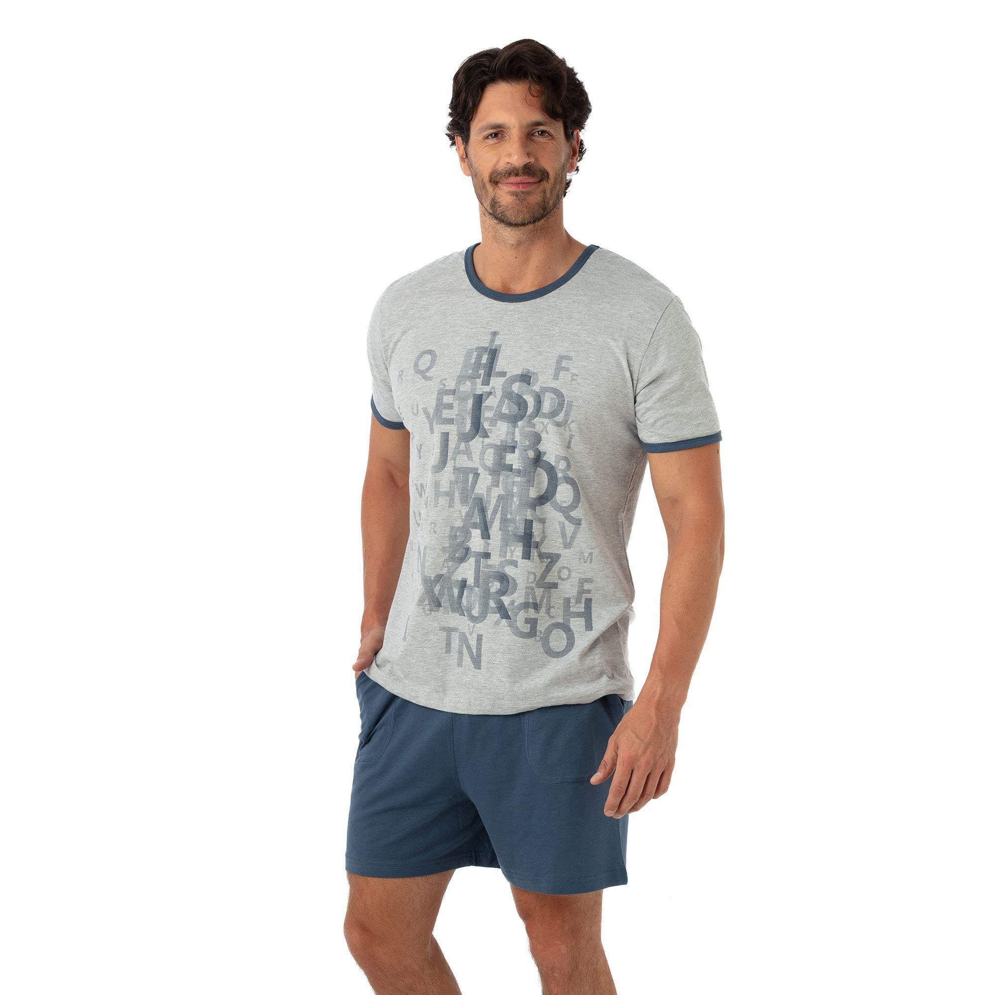 BECKIL COD 3040 PIJAMA ALGODON ESTAMPADO POLERA LETRAS, MANGA CORTA-0
