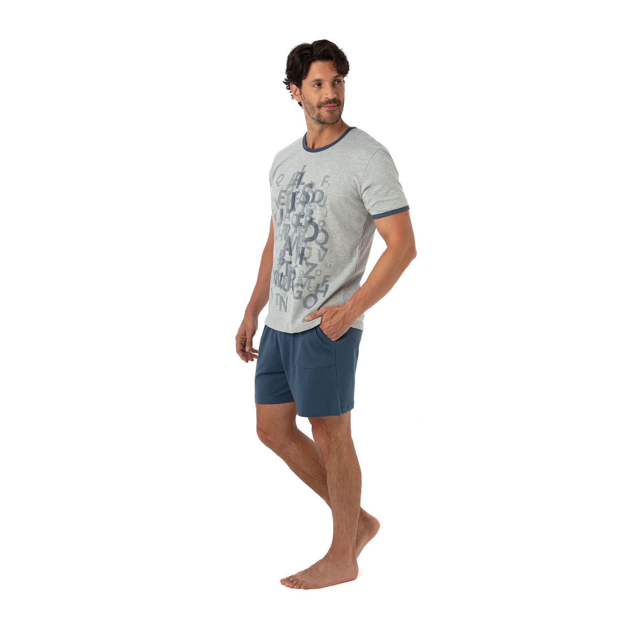 BECKIL COD 3040 PIJAMA ALGODON ESTAMPADO POLERA LETRAS, MANGA CORTA-1