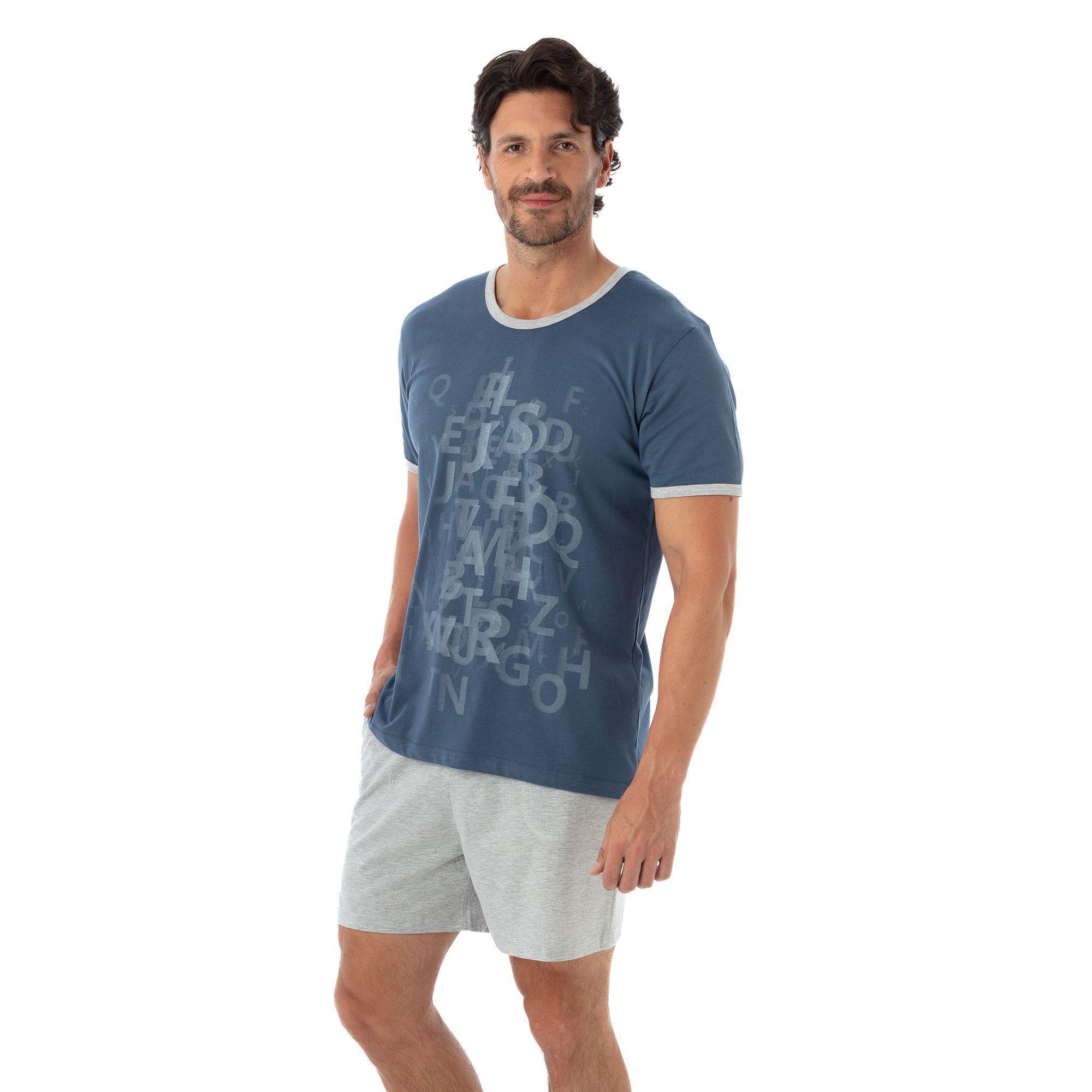 BECKIL COD 3040 PIJAMA ALGODON ESTAMPADO POLERA LETRAS, MANGA CORTA-0