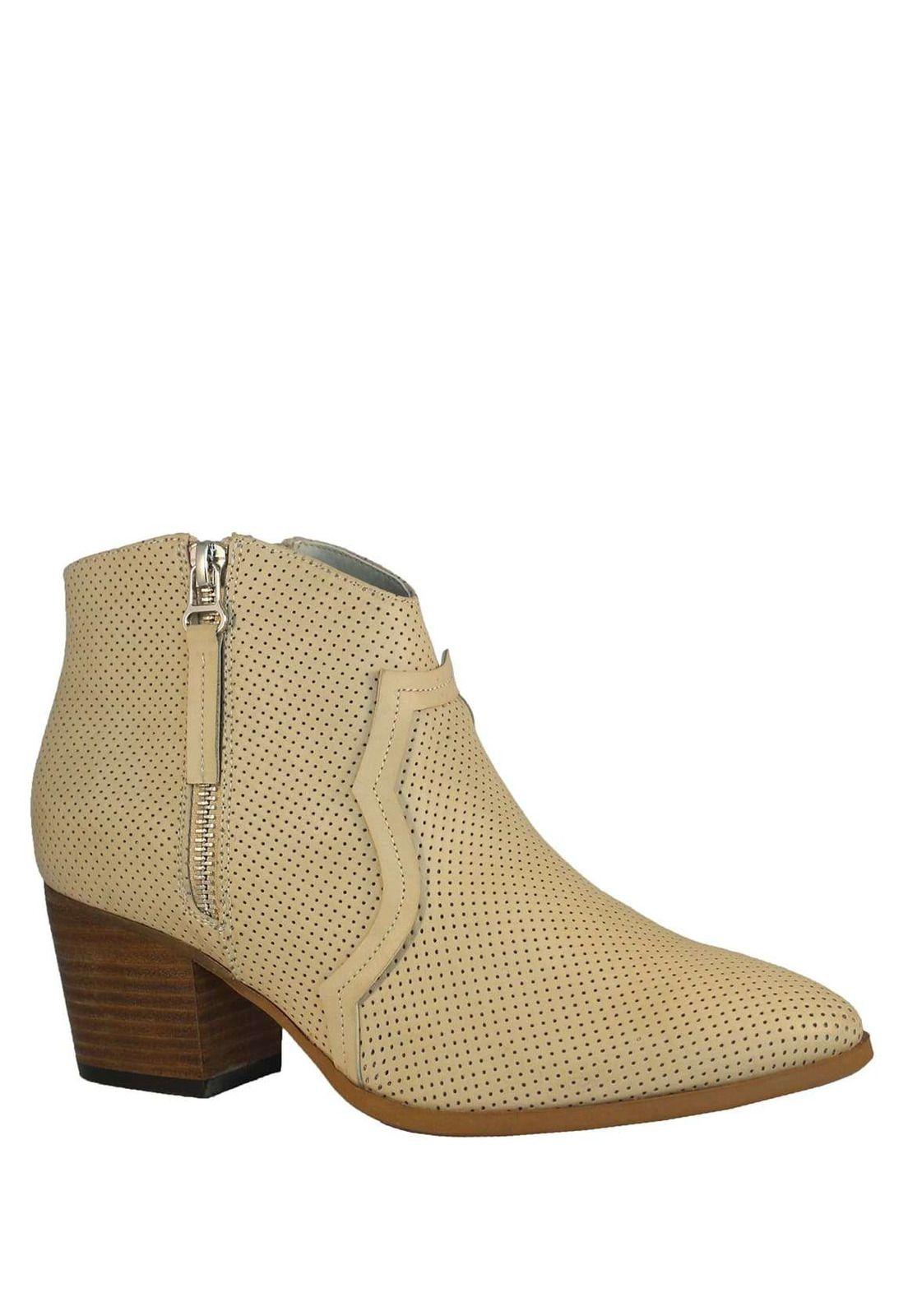 Botin Vaquero Mujer Beige 4Sb0419-1