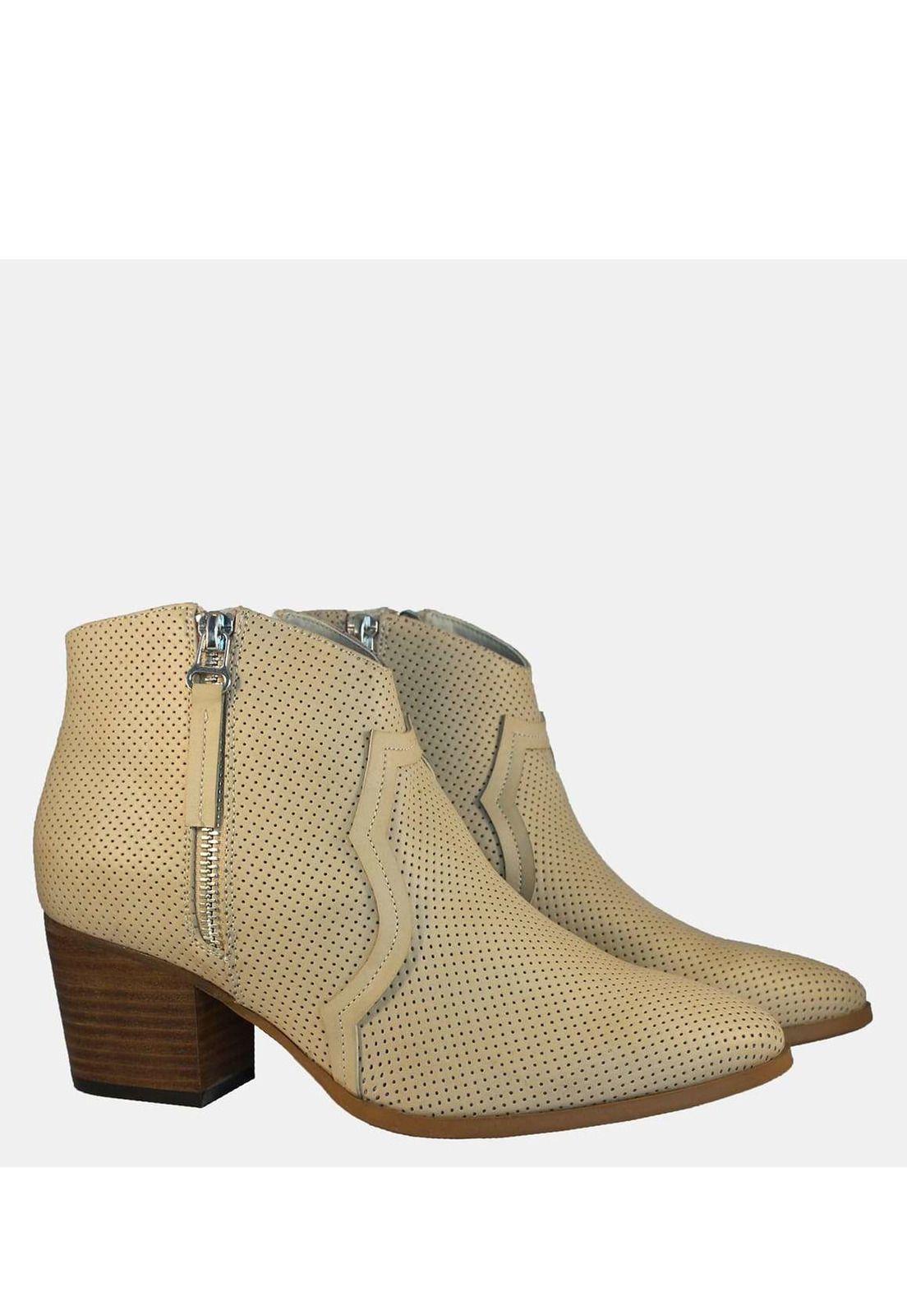 Botin Vaquero Mujer Beige 4Sb0419-6