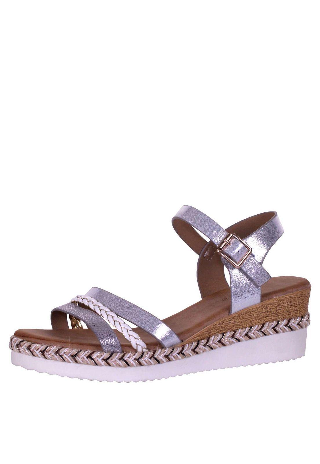 Sandalia Cuña Baja Metalizada 4Ss7622-5