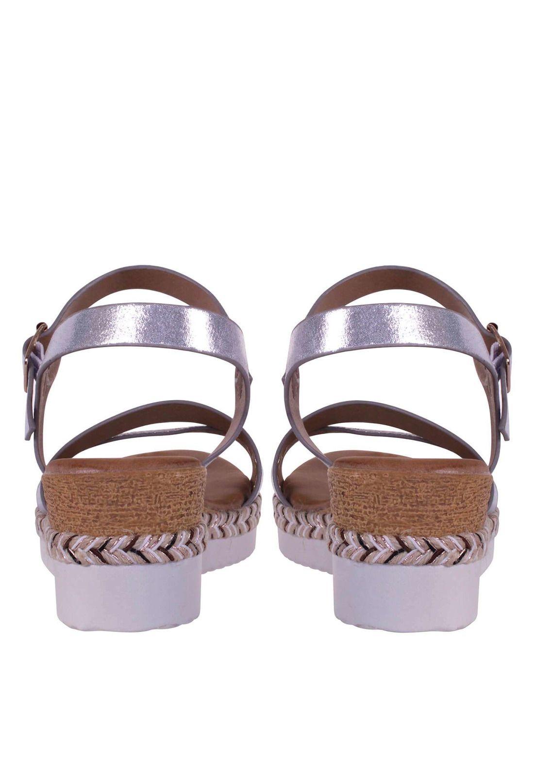 Sandalia Cuña Baja Metalizada 4Ss7622-6