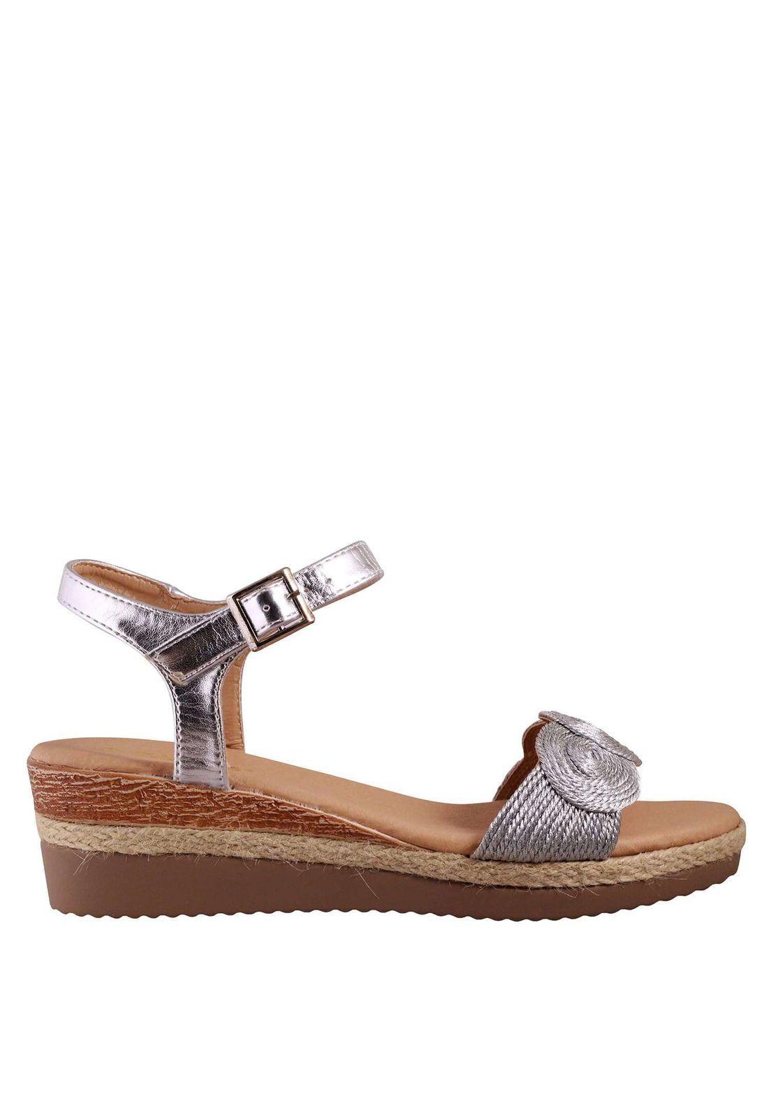 Sandalia Metalizada Cuña Baja 4Ss7721-0