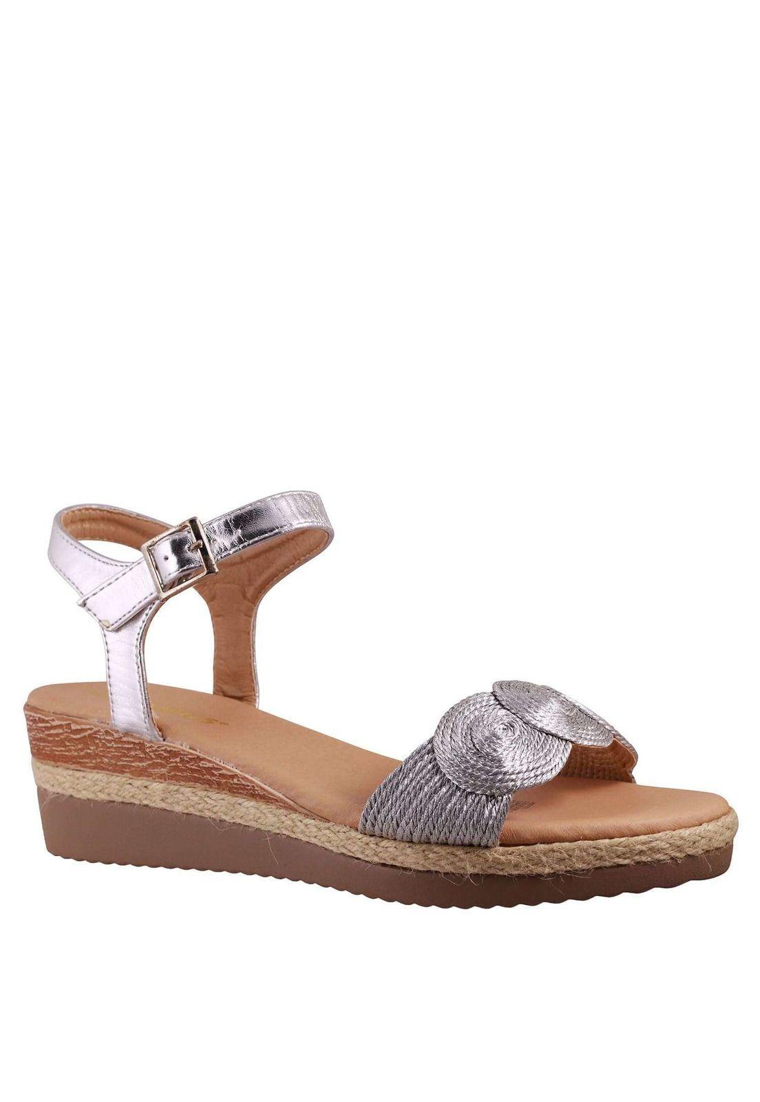 Sandalia Metalizada Cuña Baja 4Ss7721-1