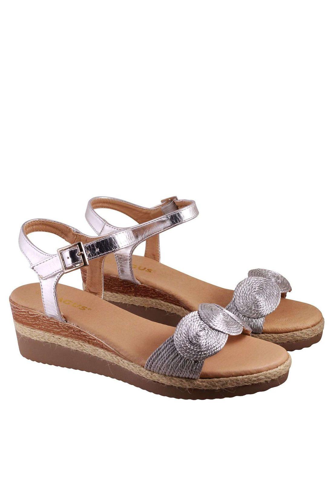 Sandalia Metalizada Cuña Baja 4Ss7721-4