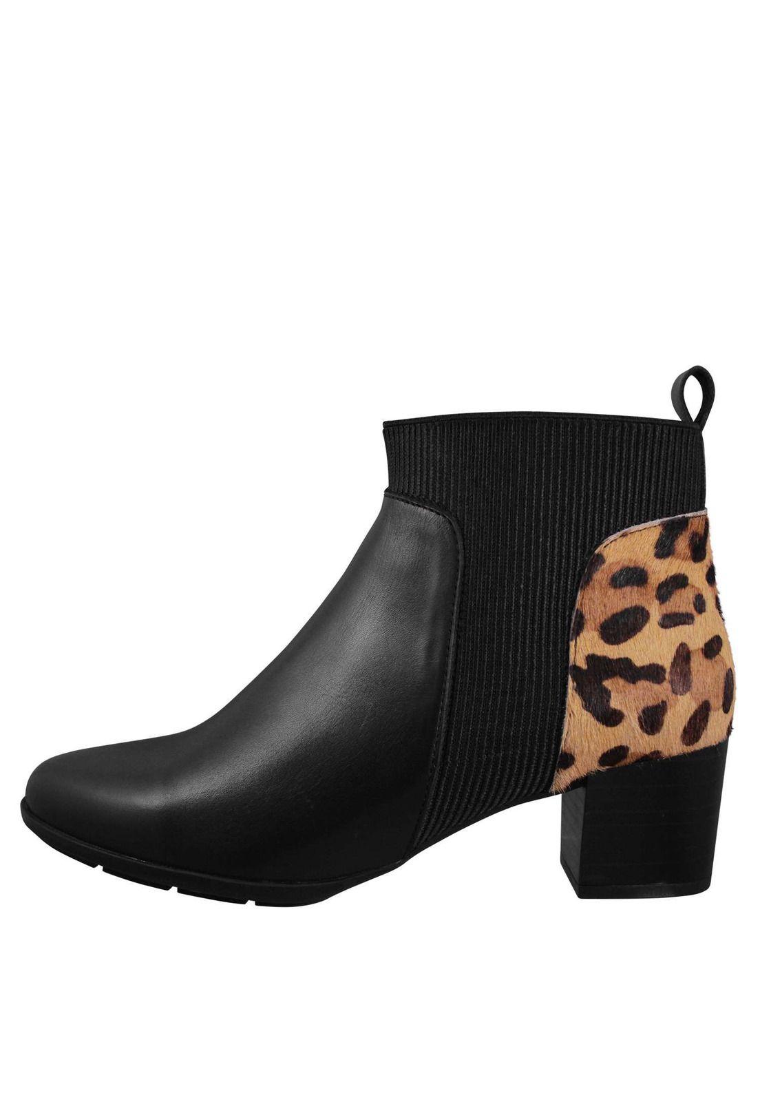 Botín Animal Print 100% Cuero 4Fb11020-7