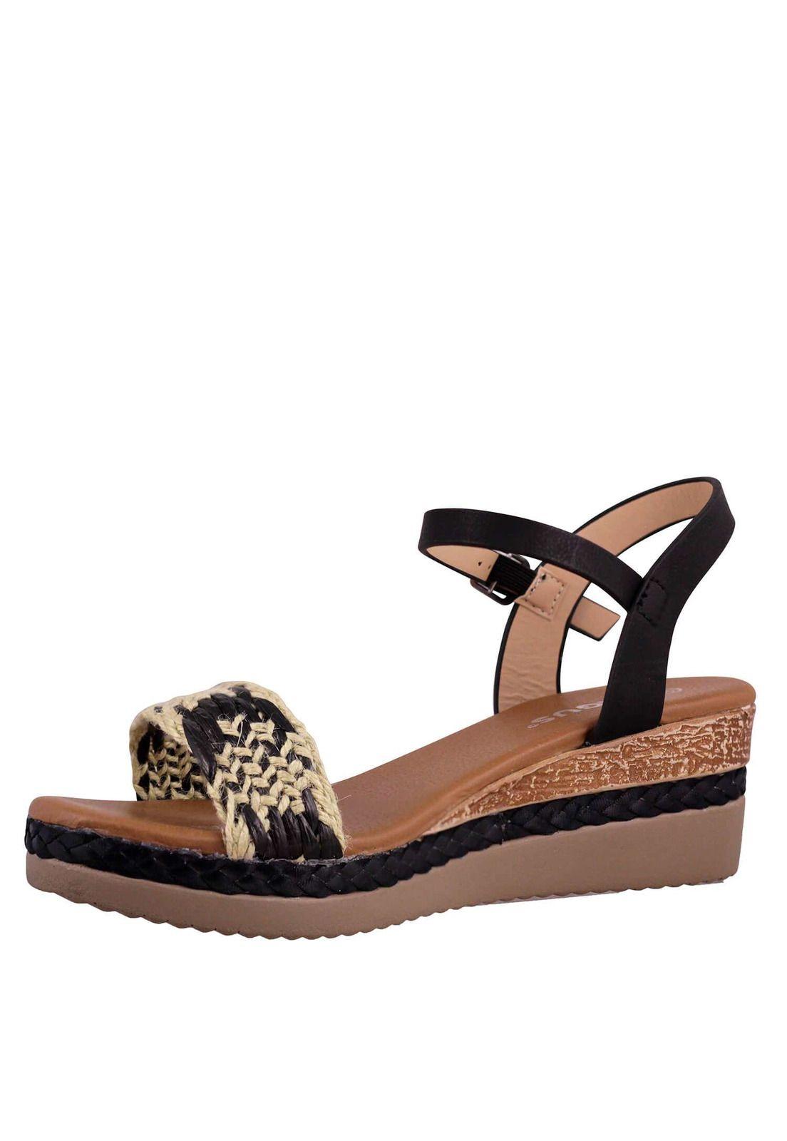 Sandalia Cuña Baja Tejida 4ss11022-3