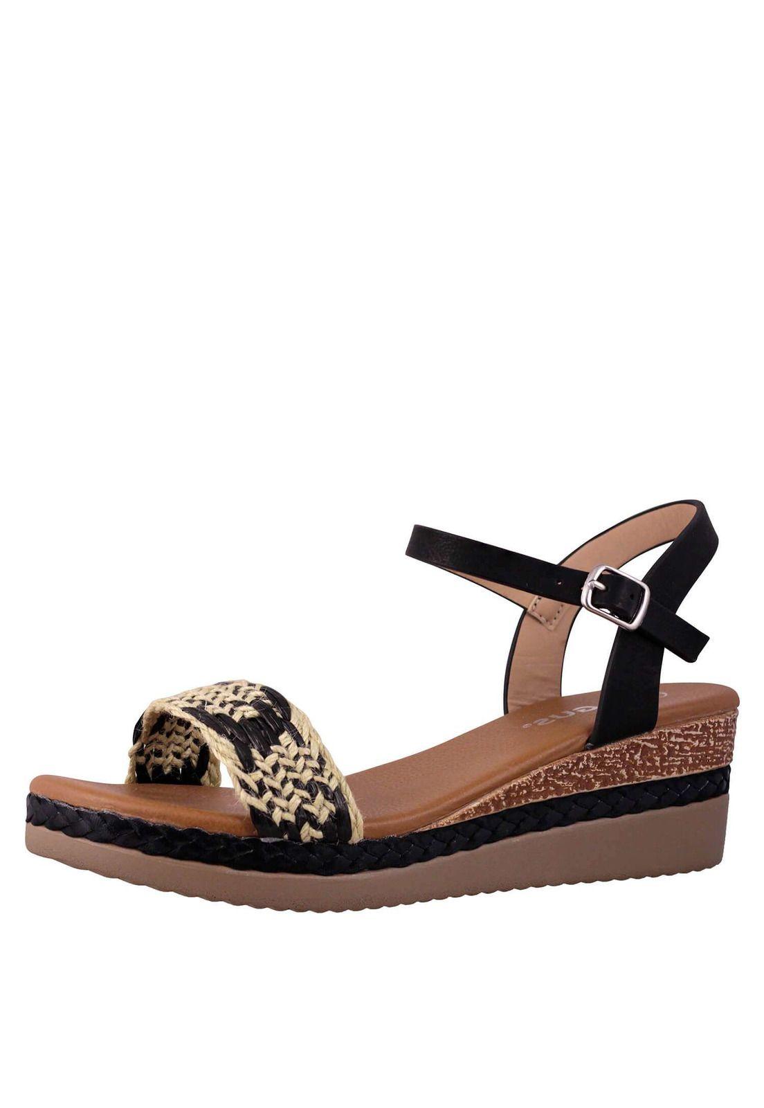 Sandalia Cuña Baja Tejida 4ss11022-6