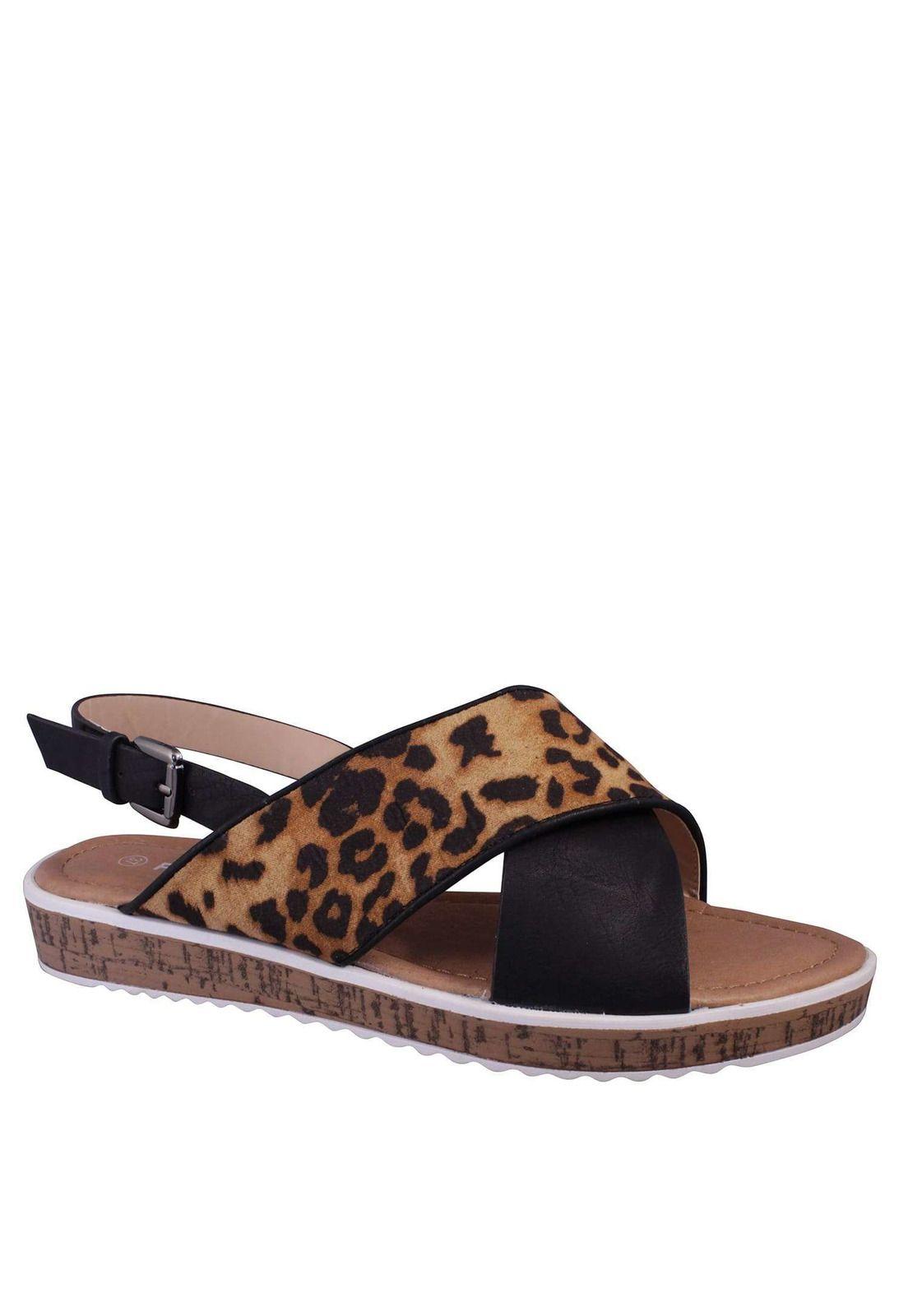 Sandalia Plana Aplicación Animal Print 4Ss8421-0