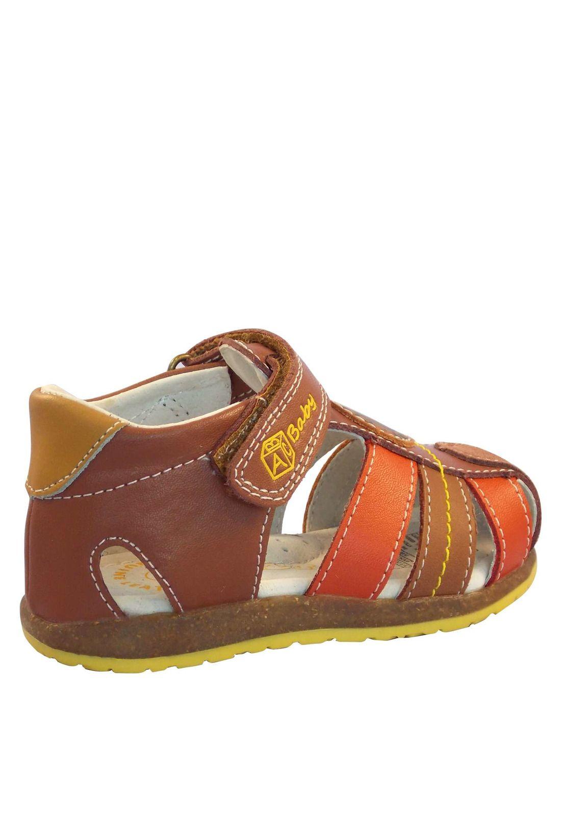 Sandalia Niño Cuero Marrón 1Ss7719-3