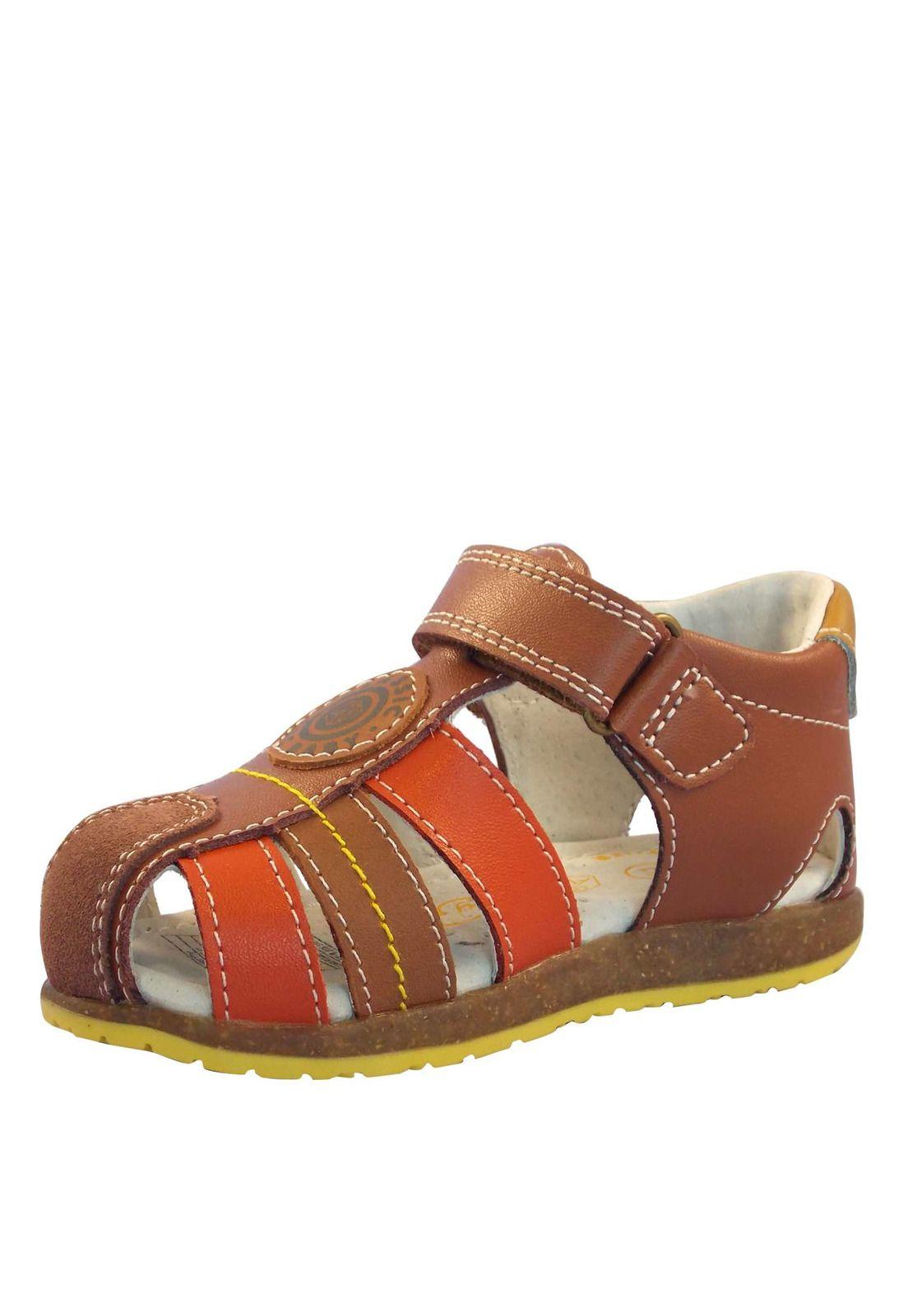 Sandalia Niño Cuero Marrón 1Ss7719-4