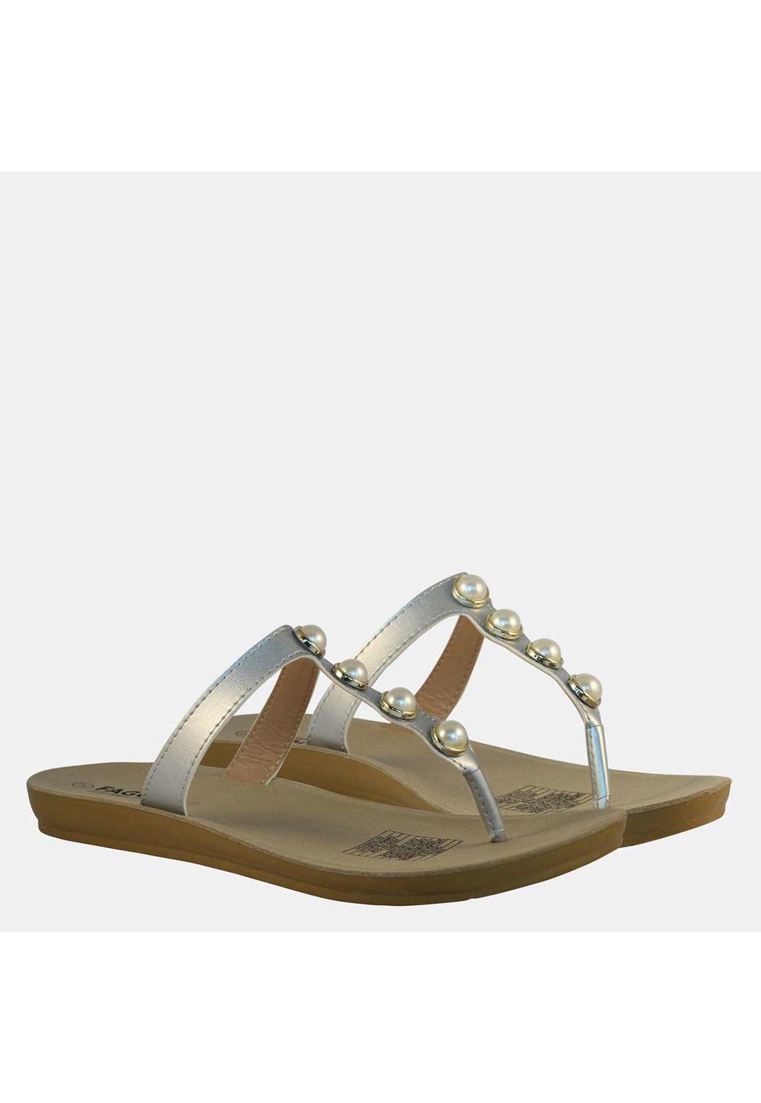 Sandalia Mujer Plateada 4Ss9019-7