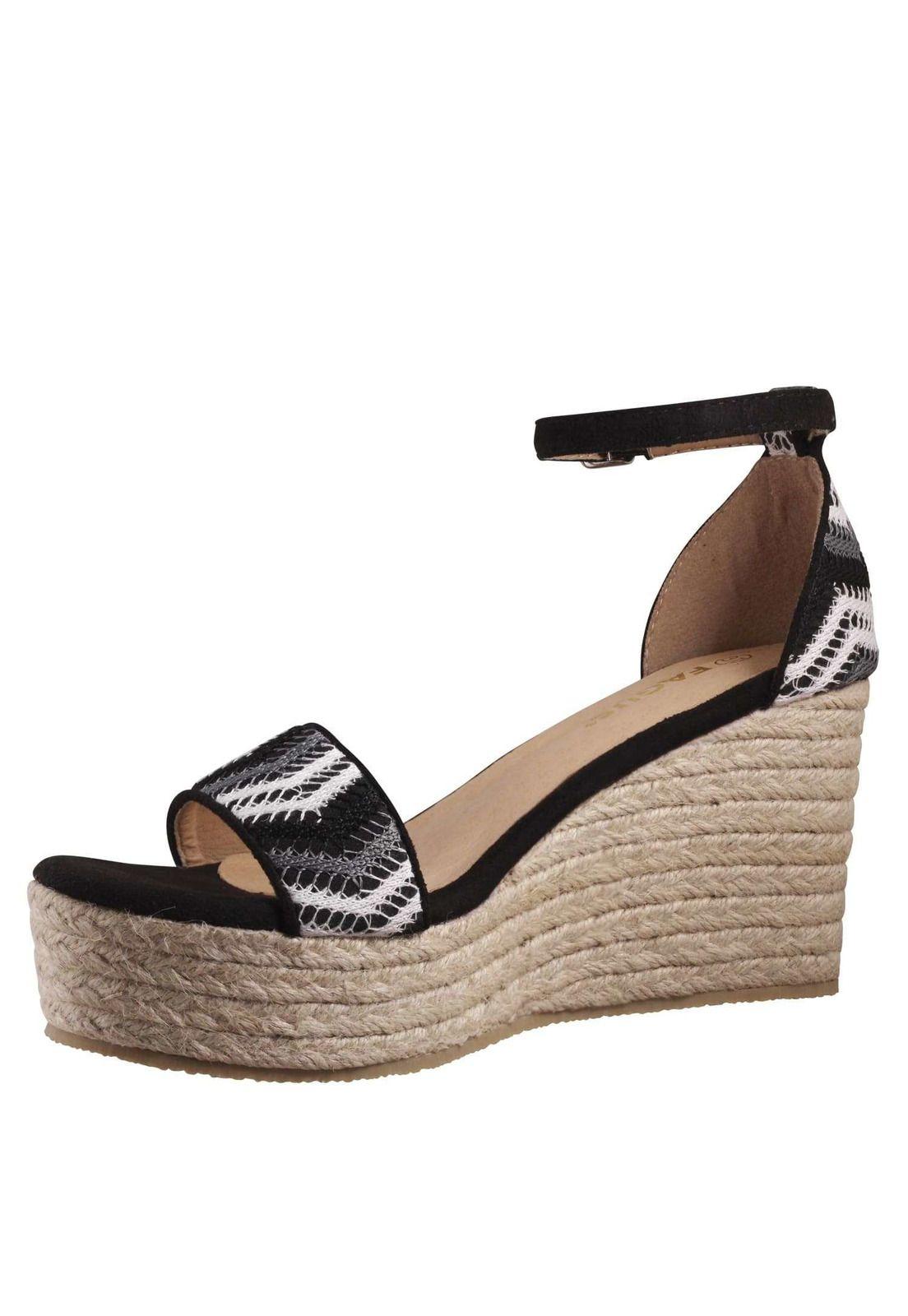 Sandalia Cuña Alta Tejida 4Ss6221-3
