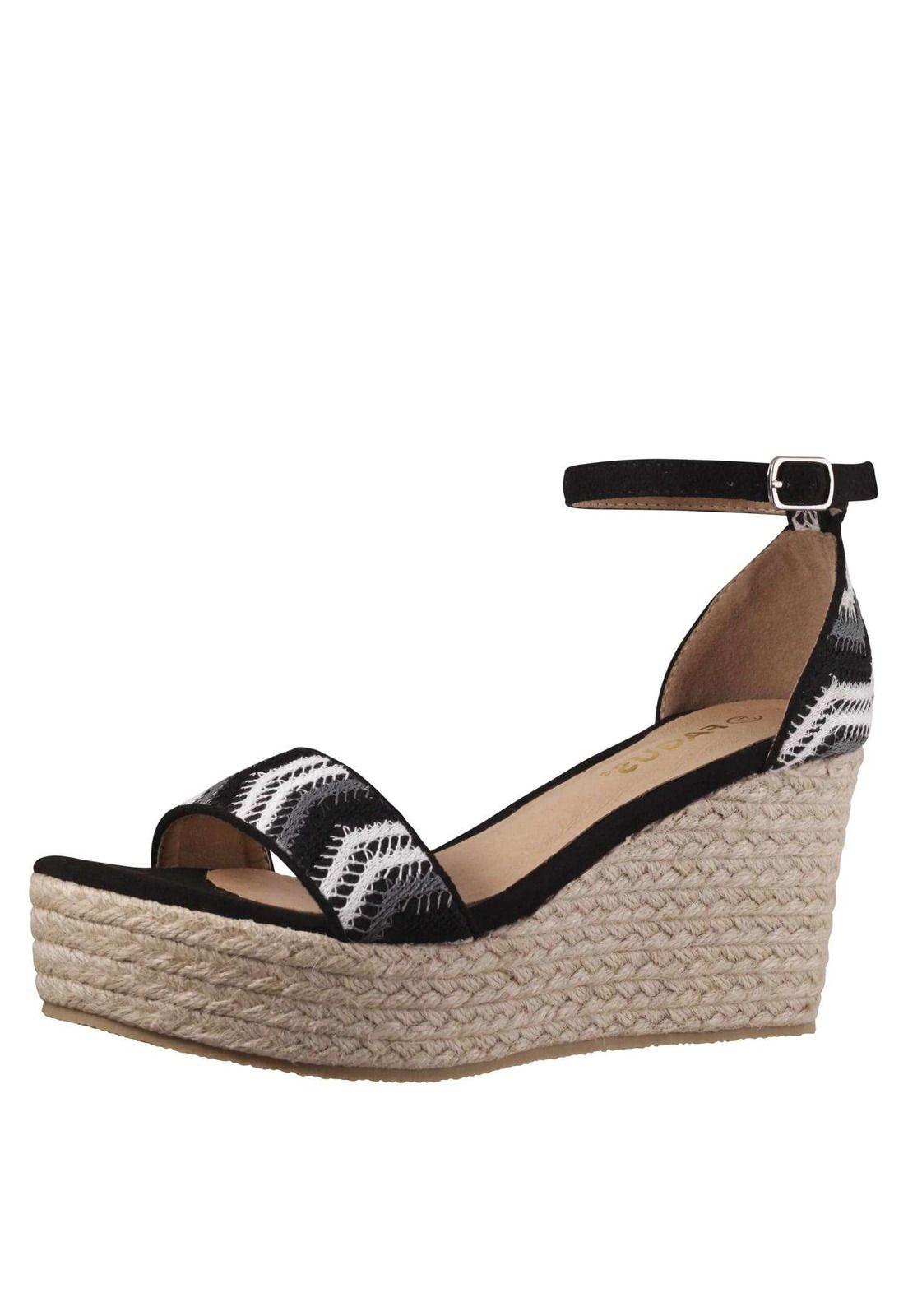 Sandalia Cuña Alta Tejida 4Ss6221-7