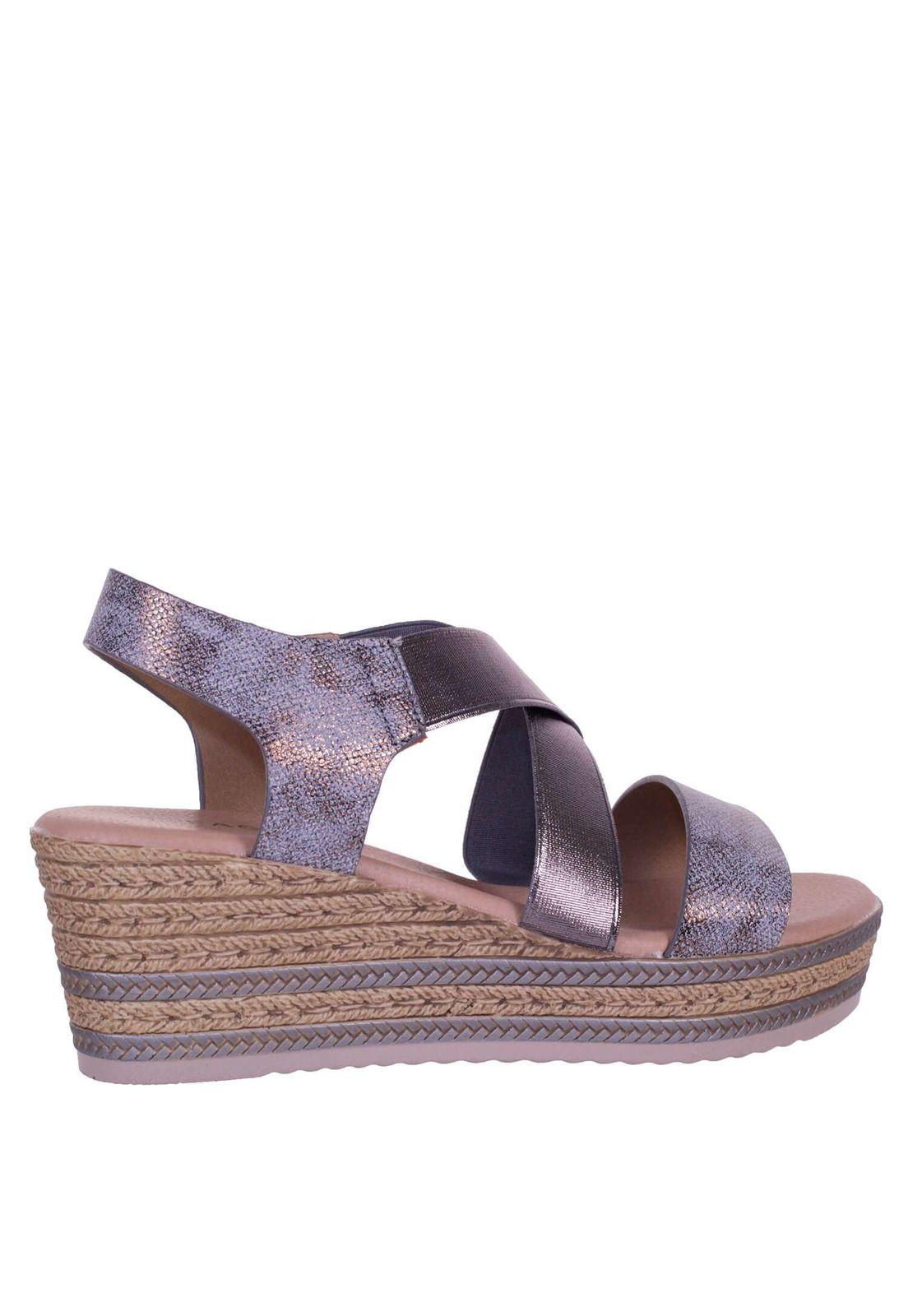 Sandalia Cuña Alta Ajuste Elastico 4Ss8122-2