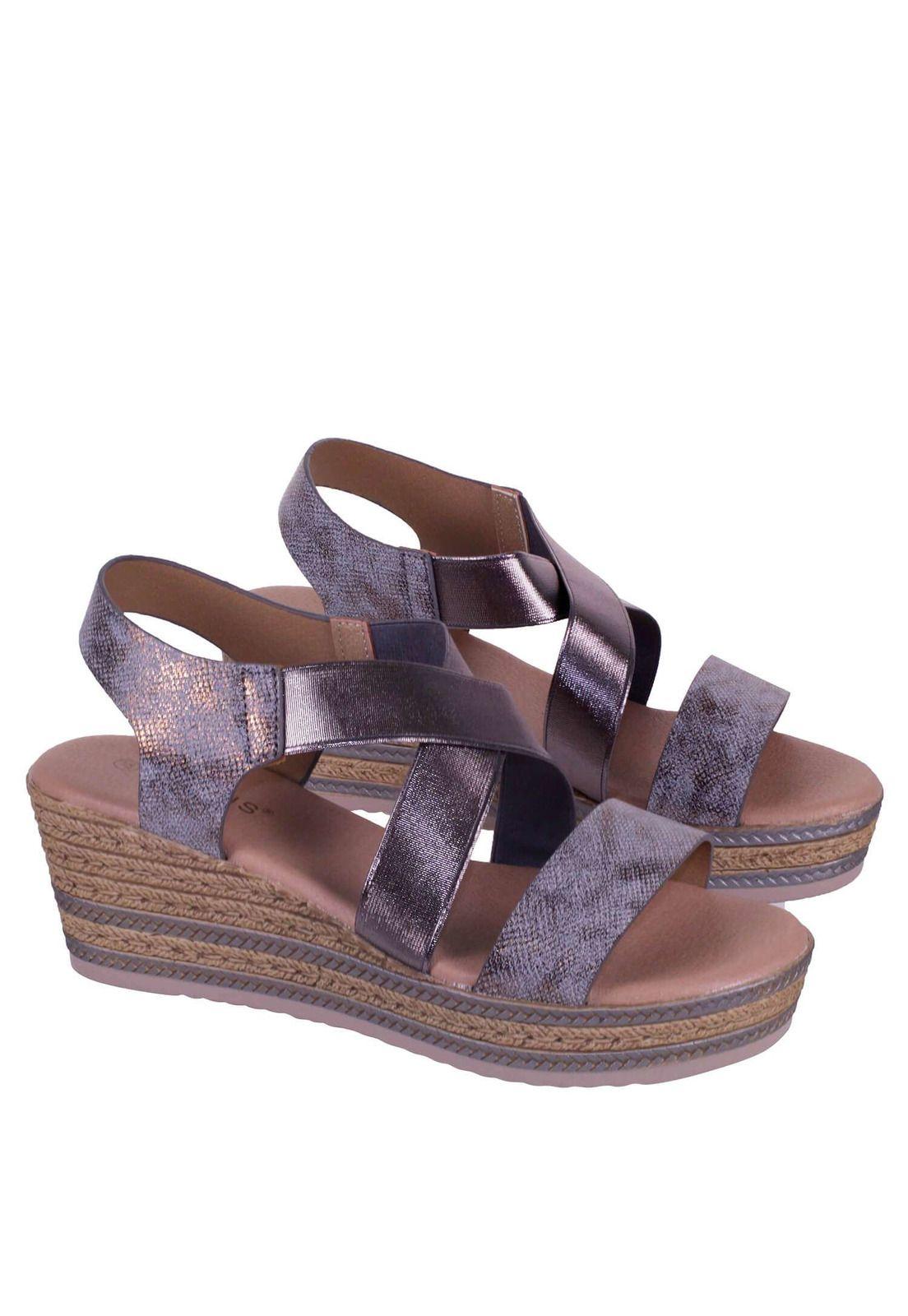 Sandalia Cuña Alta Ajuste Elastico 4Ss8122-4