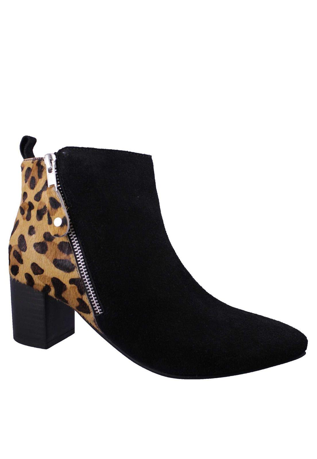 Botín Animal Print 100% Cuero 4Fb10320-0