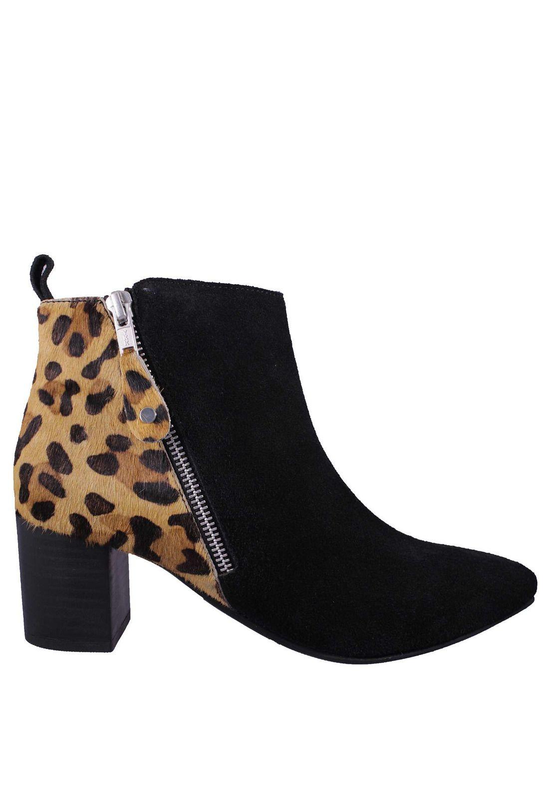 Botín Animal Print 100% Cuero 4Fb10320-1
