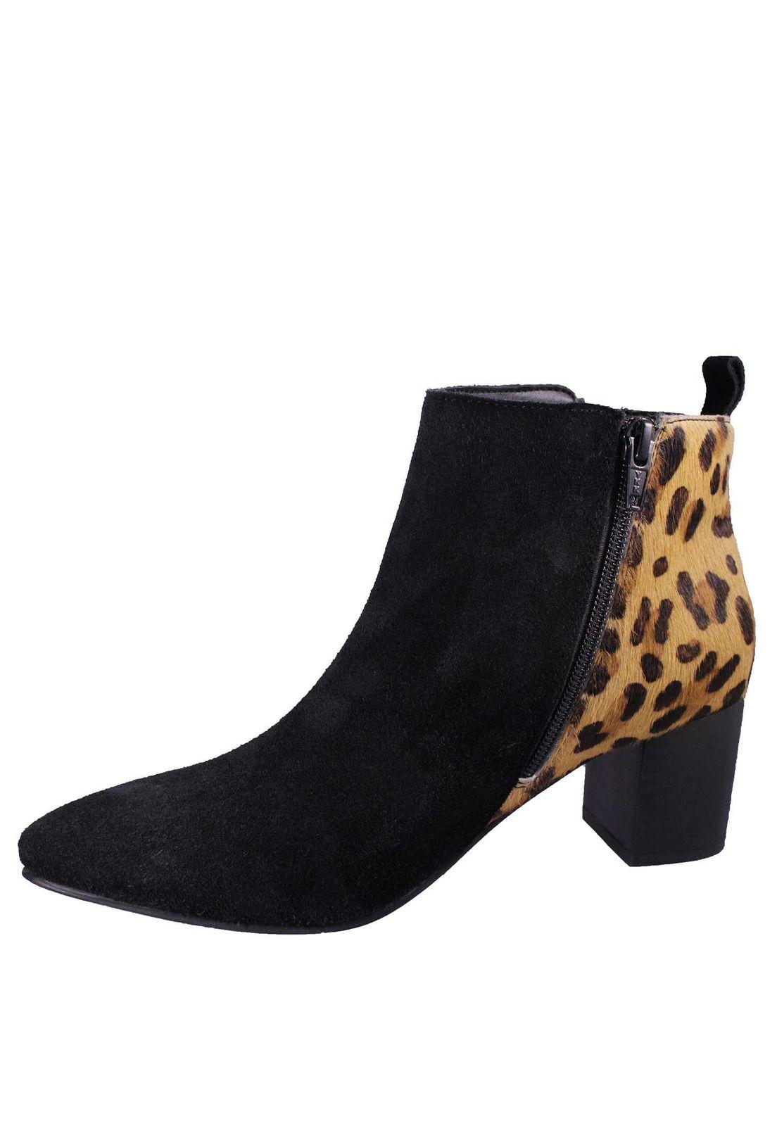 Botín Animal Print 100% Cuero 4Fb10320-2