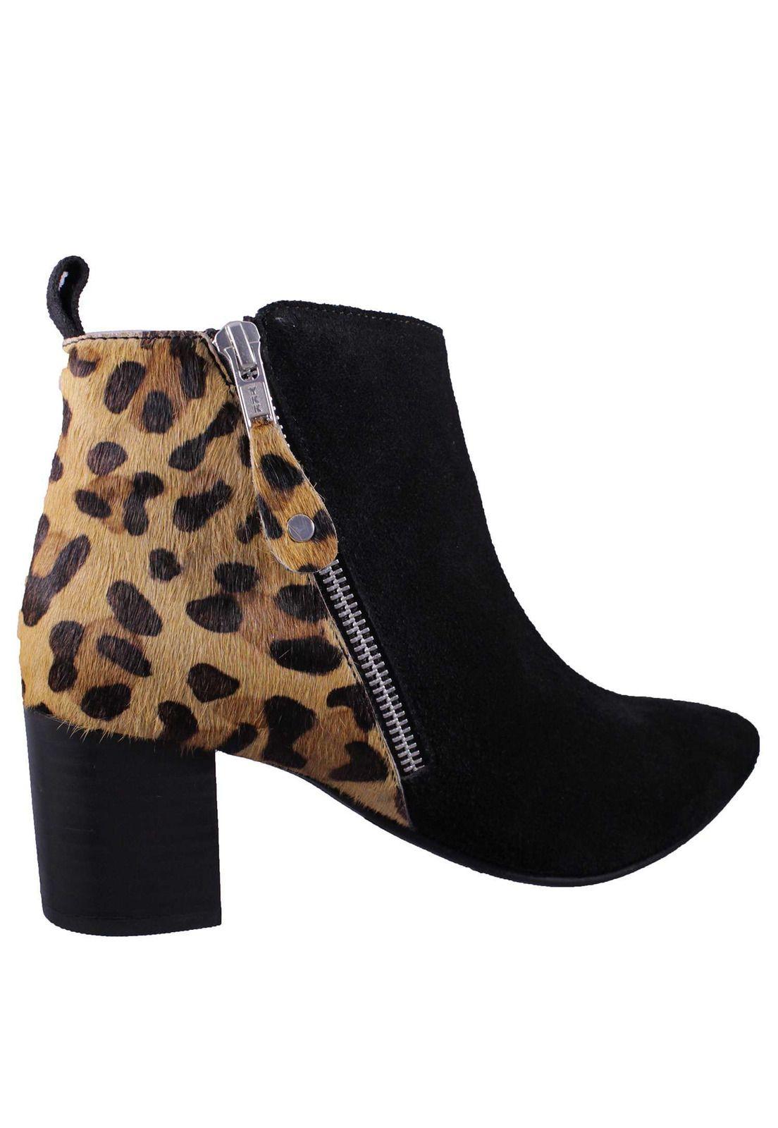 Botín Animal Print 100% Cuero 4Fb10320-3