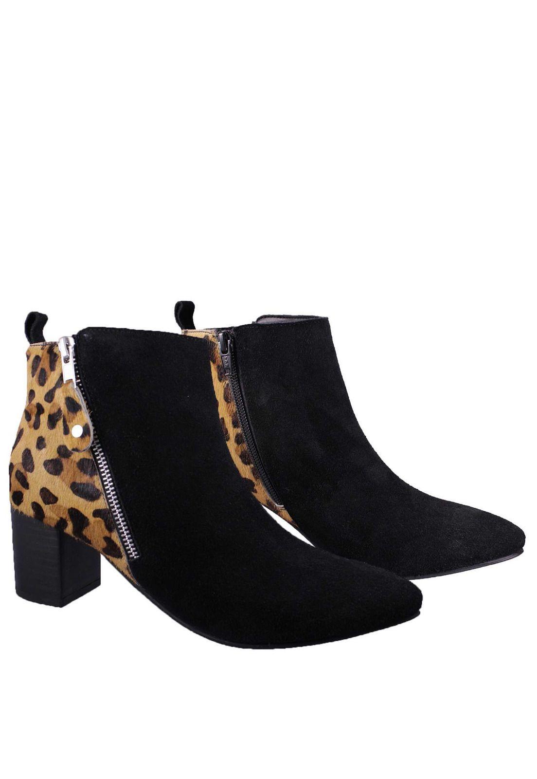 Botín Animal Print 100% Cuero 4Fb10320-4