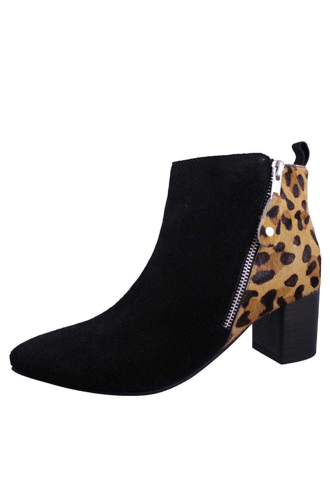 Botín Animal Print 100% Cuero 4Fb10320-6