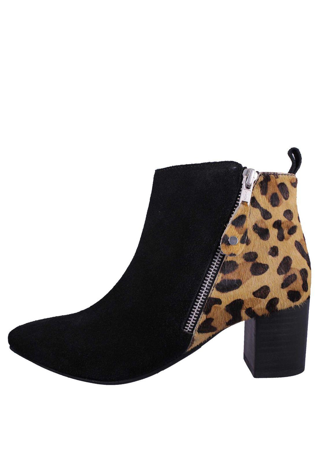 Botín Animal Print 100% Cuero 4Fb10320-7