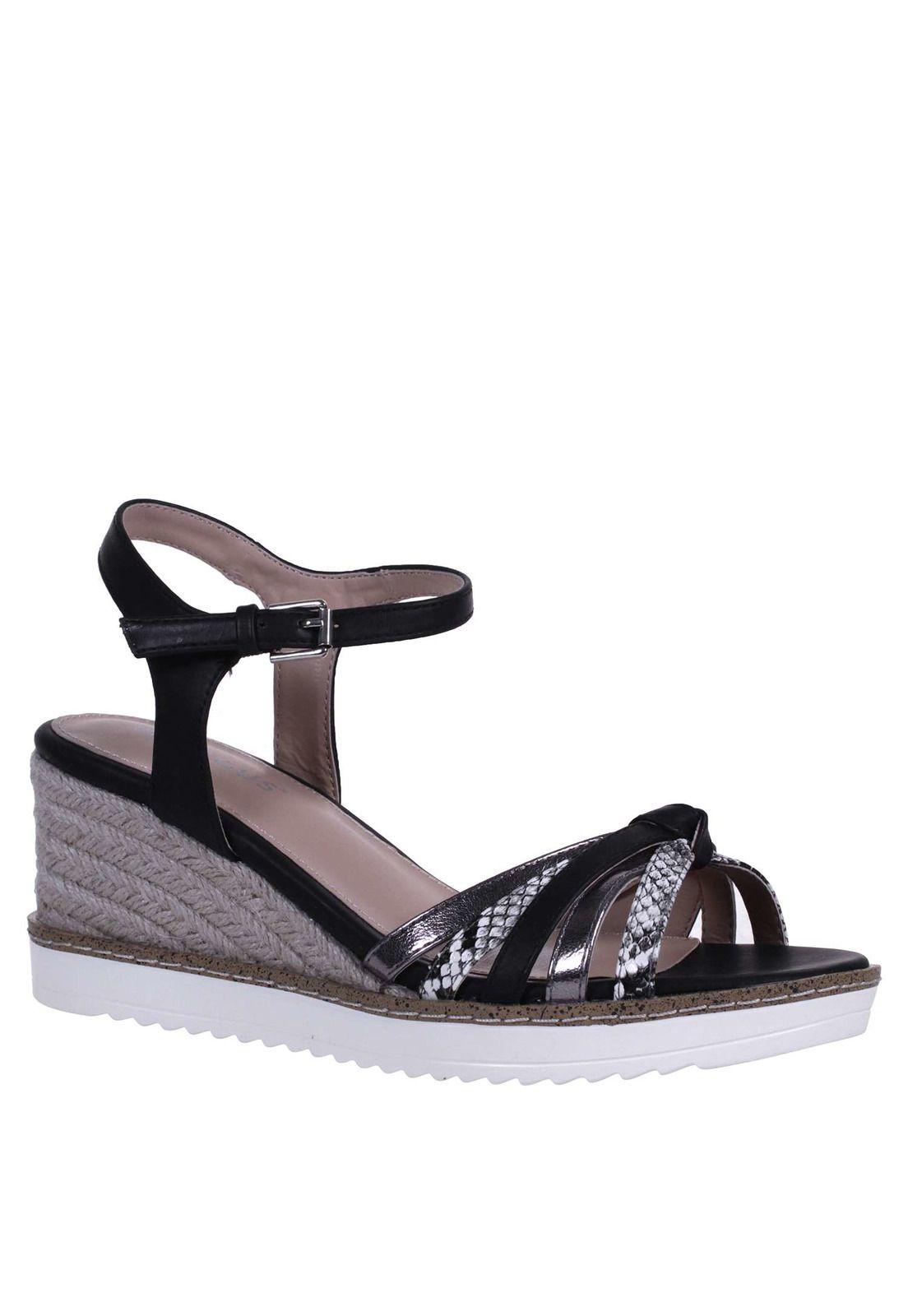 Sandalia Microfibra Cuña Baja 4Ss10122-1