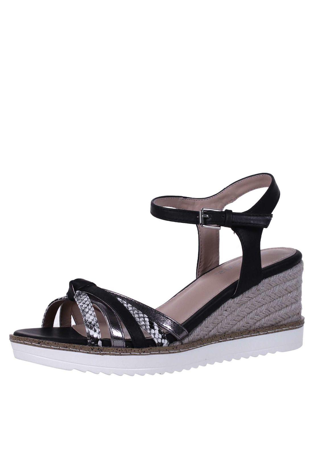 Sandalia Microfibra Cuña Baja 4Ss10122-4