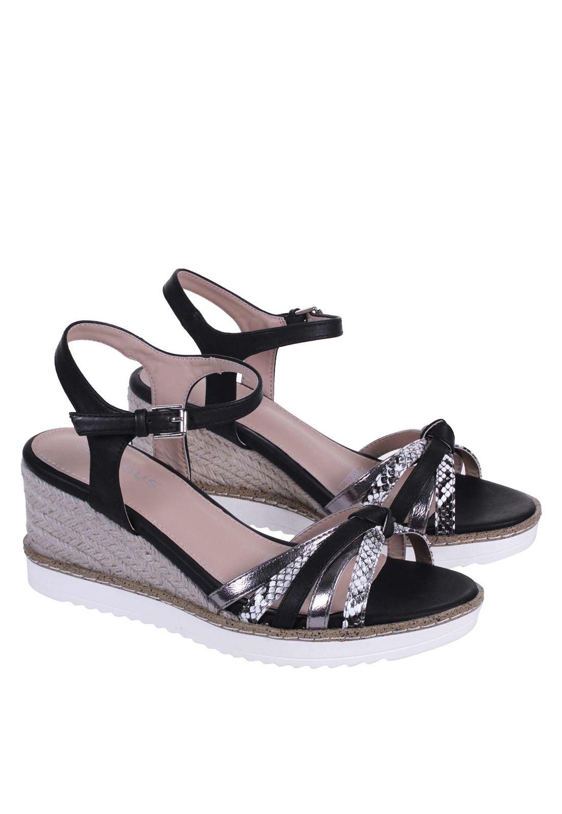 Sandalia Microfibra Cuña Baja 4Ss10122-6
