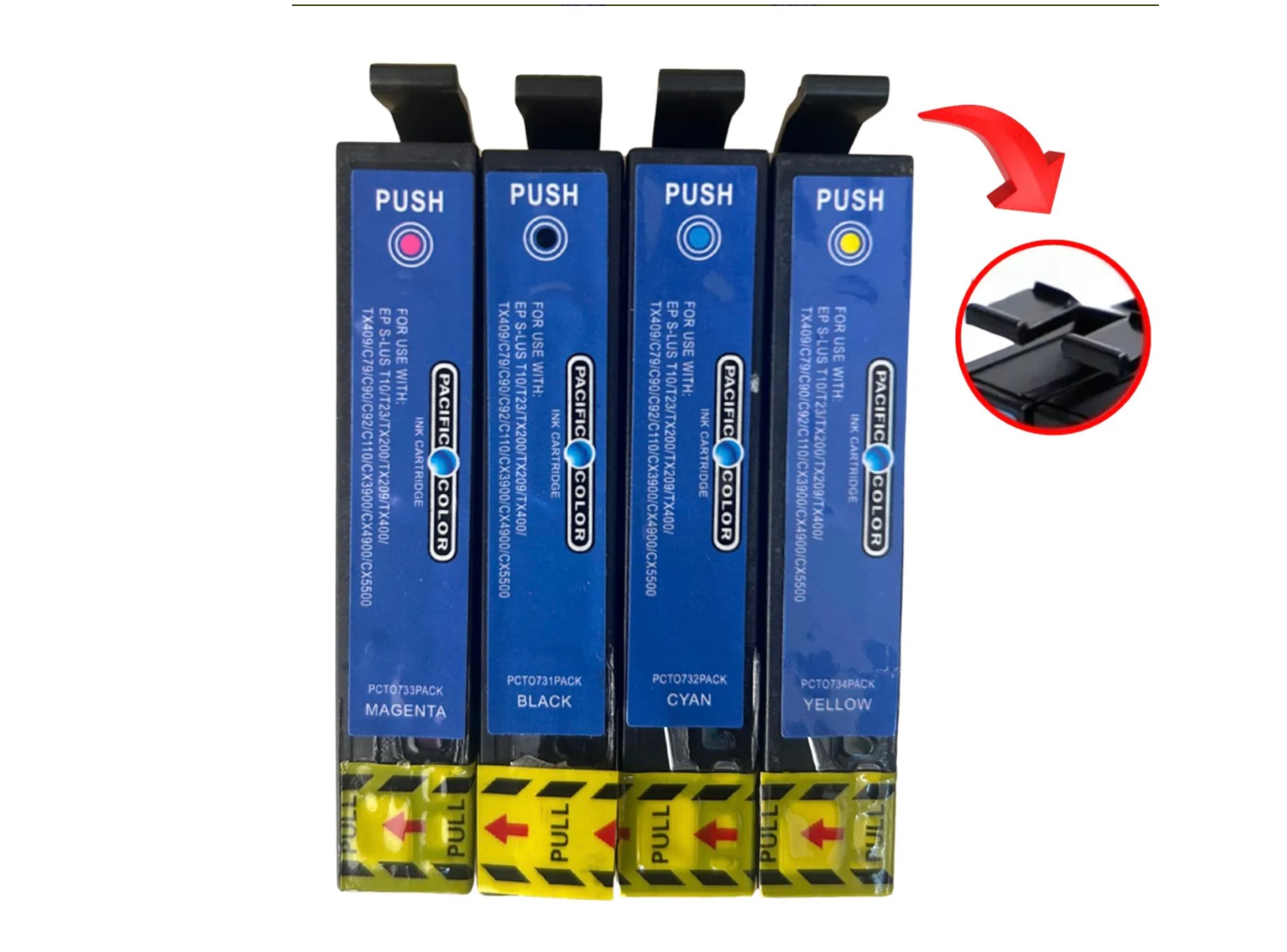 Pack 4 Cartuchos Tinta 73n Compatible Con Epson Cx5600 Tx220-3