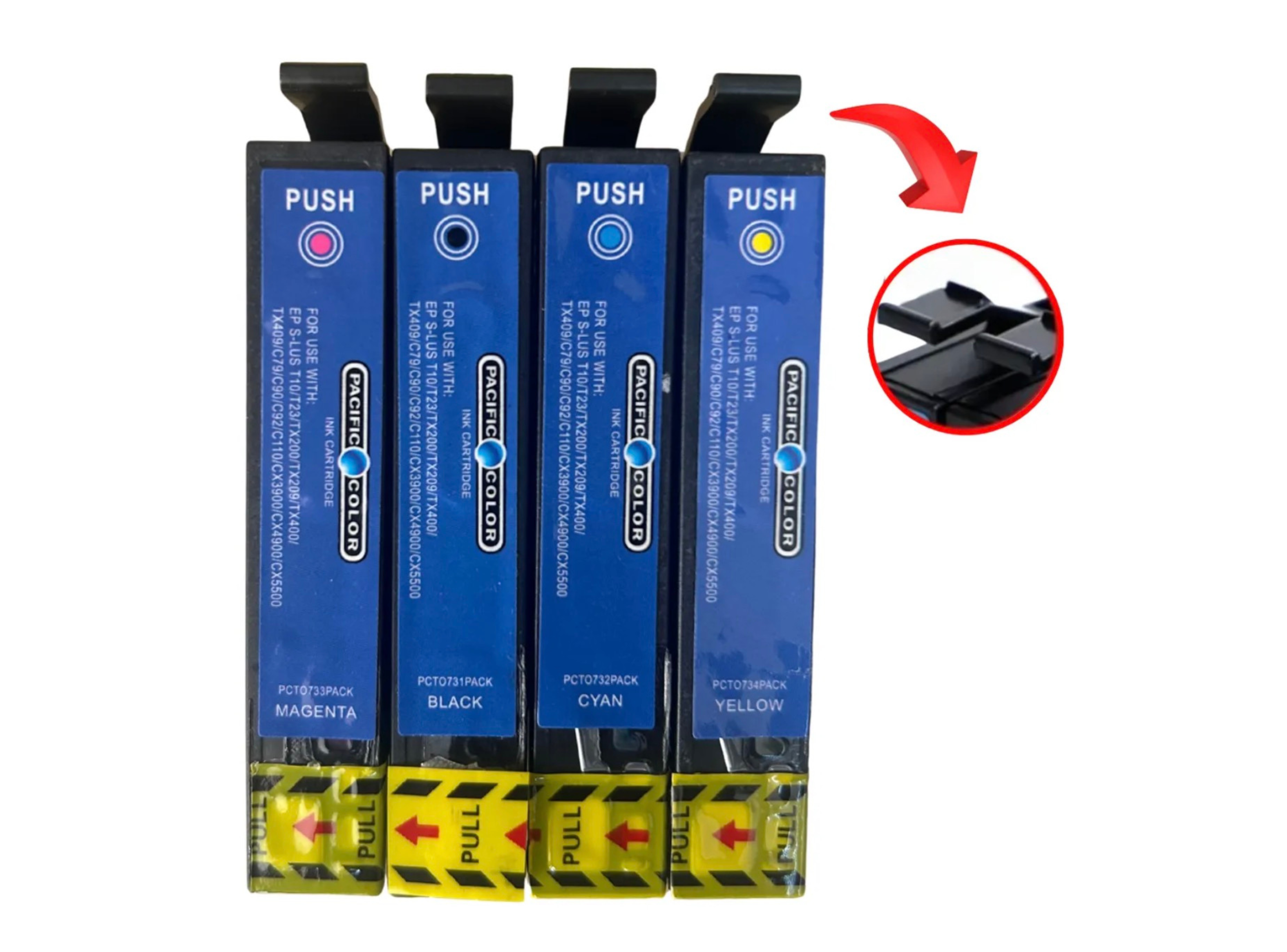 Pack 4 Cartuchos Tinta 73n Compatible Con Epson Cx5600 Tx220-5