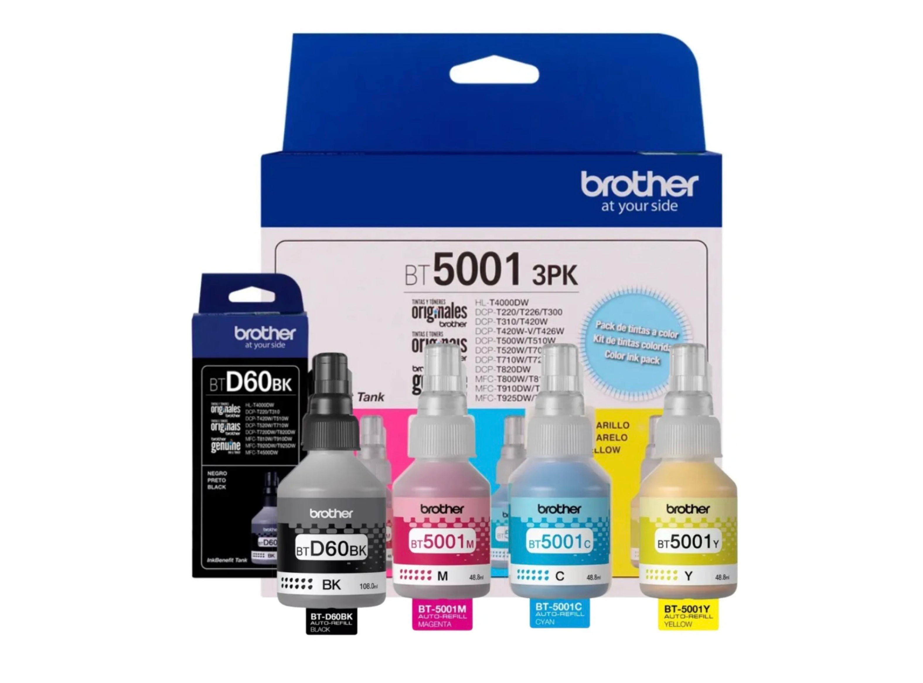 Tinta Brother Original Pack Btd60 Bk Bt5001 C Y M / Dcp Mfc-3