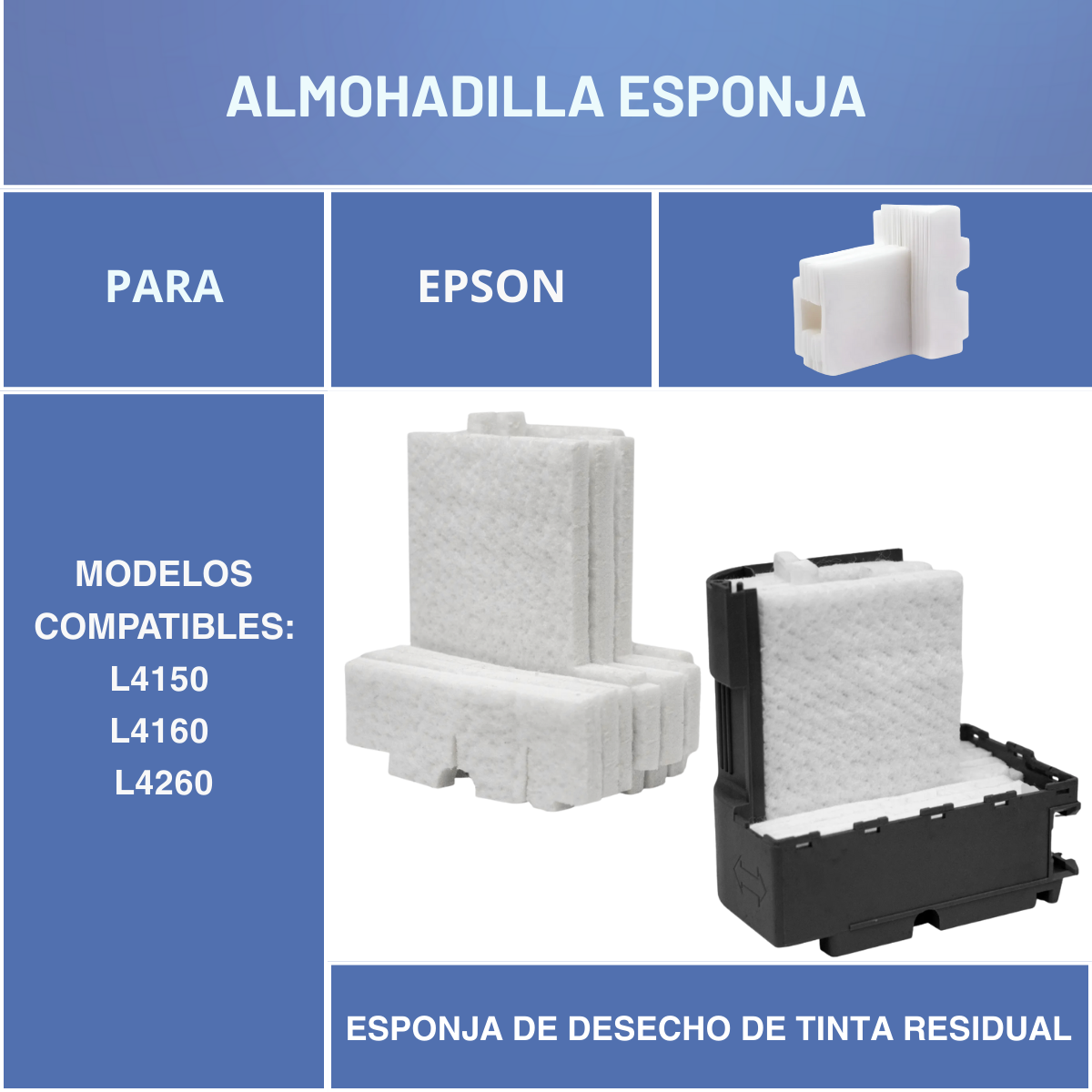 Almohadillas Impresora Epson L4260 L4160 Para Caja Mantenimiento-7
